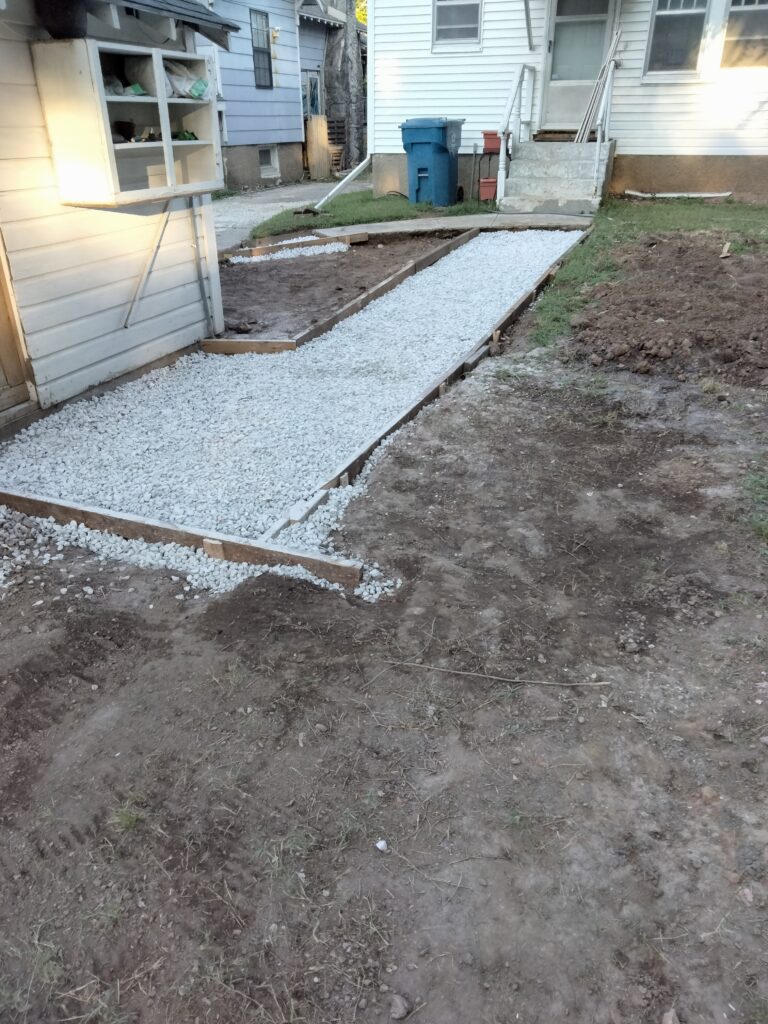 pre concrete walkway path
